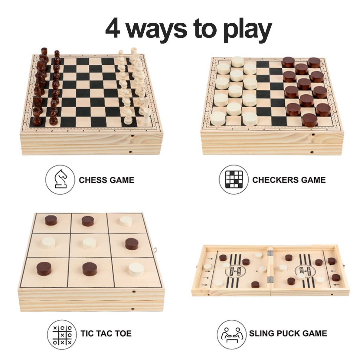 Inscape Data Fast Sling Puck Game Paced, Table Desktop Battle,Winner Board Games Toys for Adults Parent-Child Interactive Chess Toy Board Table Game(15.2 in x 9.4 in)