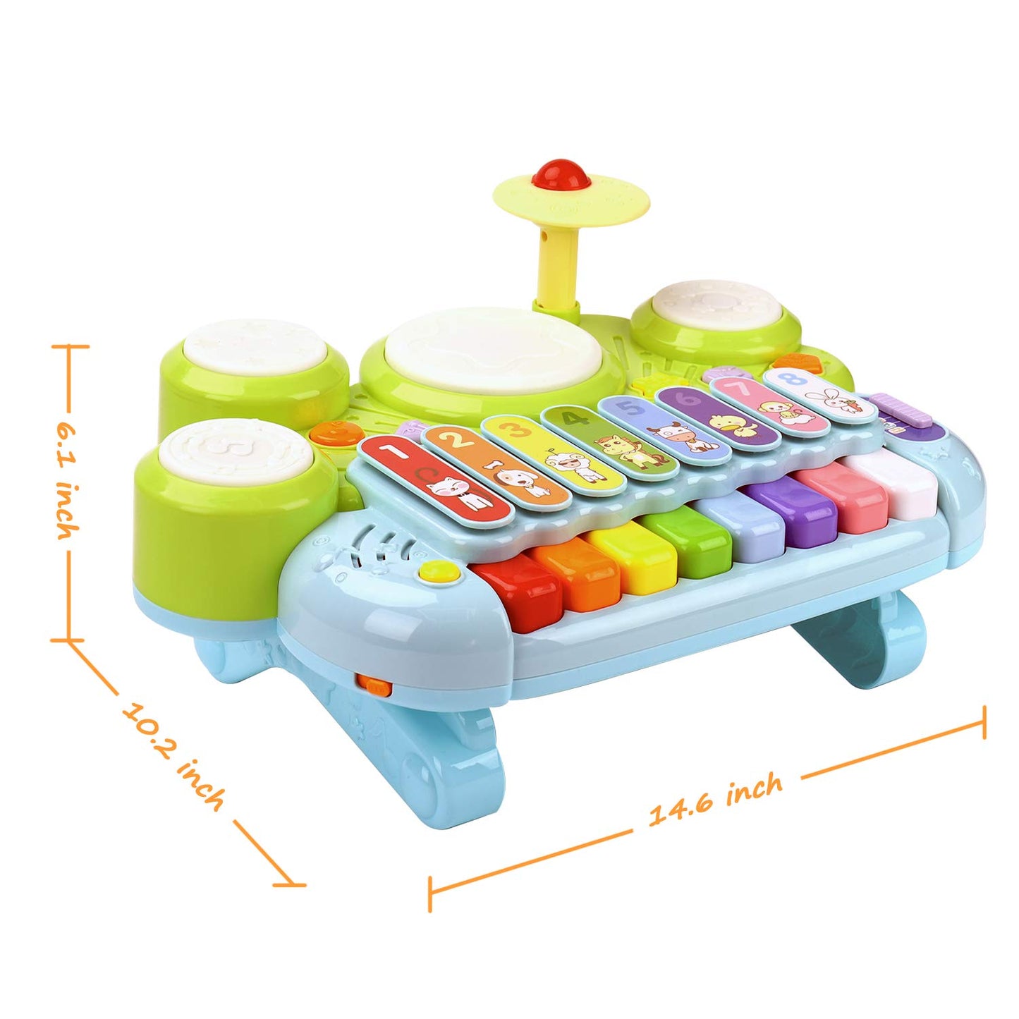 Baby Musical Toys 3 in 1 Piano Keyboard Xylophone Drum Set for 1 Year Old Girls Boys Toys Age 2 Music Instrument Learning Toys for Toddlers 1-3 Easter Gifts Infant Baby Toys 6 9 12 18 24 Month Old