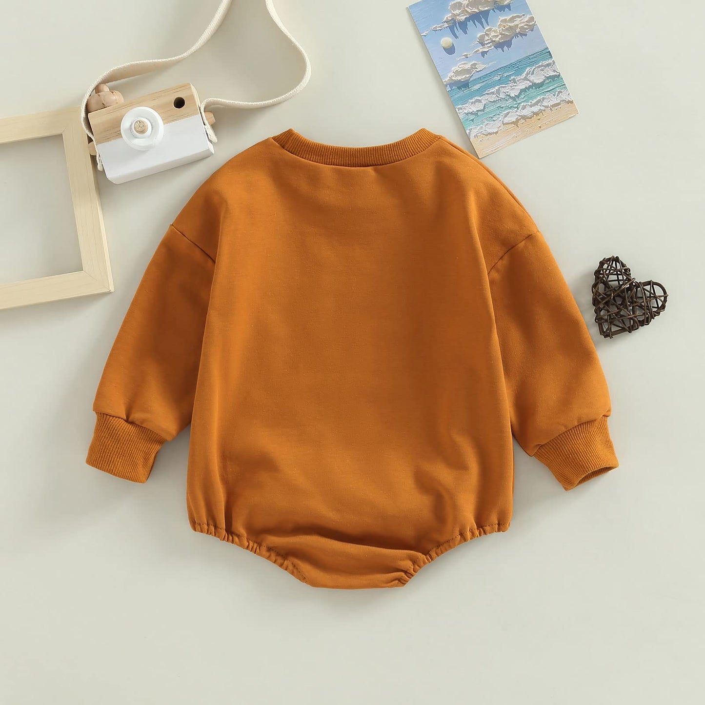 MERSARIPHY - Conjunto de sudadera y mameluco de fútbol para bebé, niña y niño, mono de manga larga con letras divertidas, ropa de otoño e invierno (marrón Y, 3 a 6 meses)