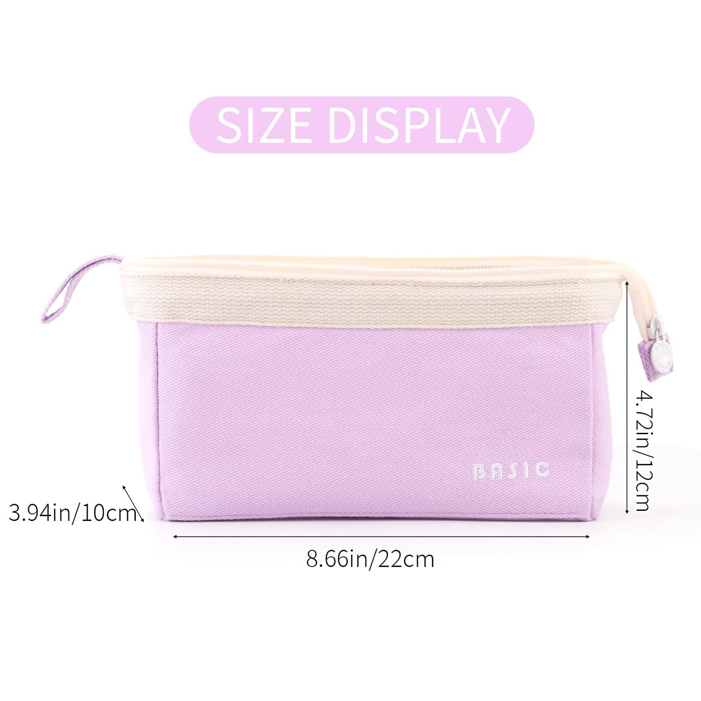 CICIMELON Wide-Open Pencil Case Big Capacity Pencil Pouch Portable Pen Bag School Supplies for Students Boys Girls, Purple