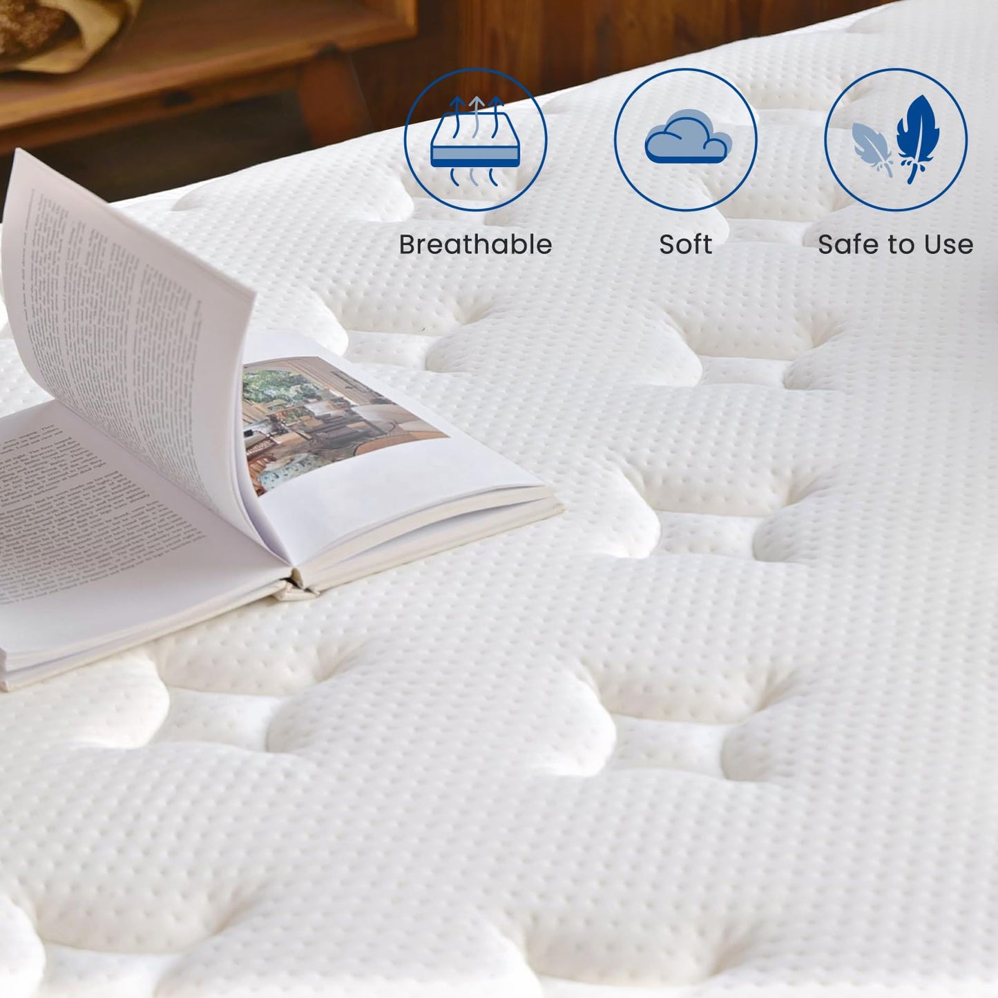 Coolvie Twin Mattress 12 Inch, Medium Feel Twin Size Mattresses in a Box, Hybrid Individual Pocket Springs with Memory Foam