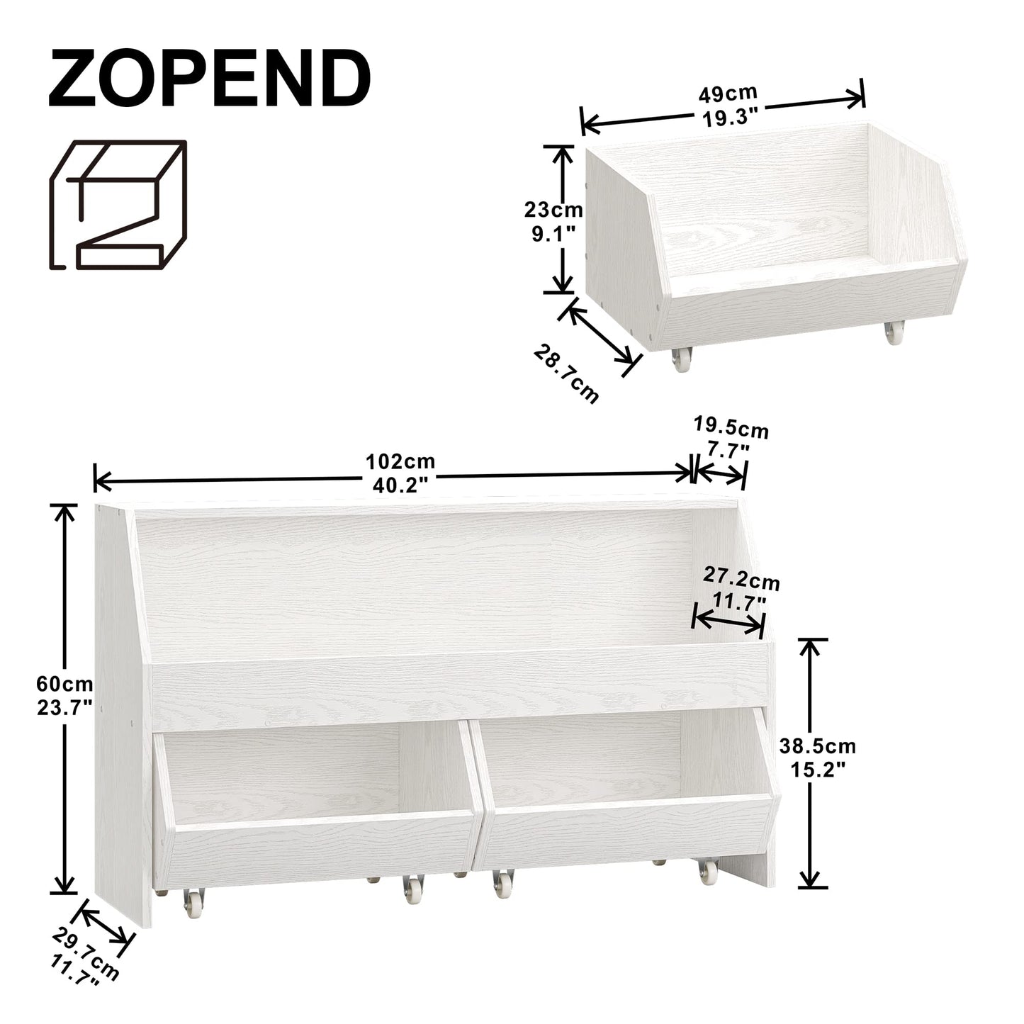 ZOPEND Toy Storage and Organizer for Kid, Boys and Girls Muti-Functional Bookcase and Storage Bin with Moveable Drawers