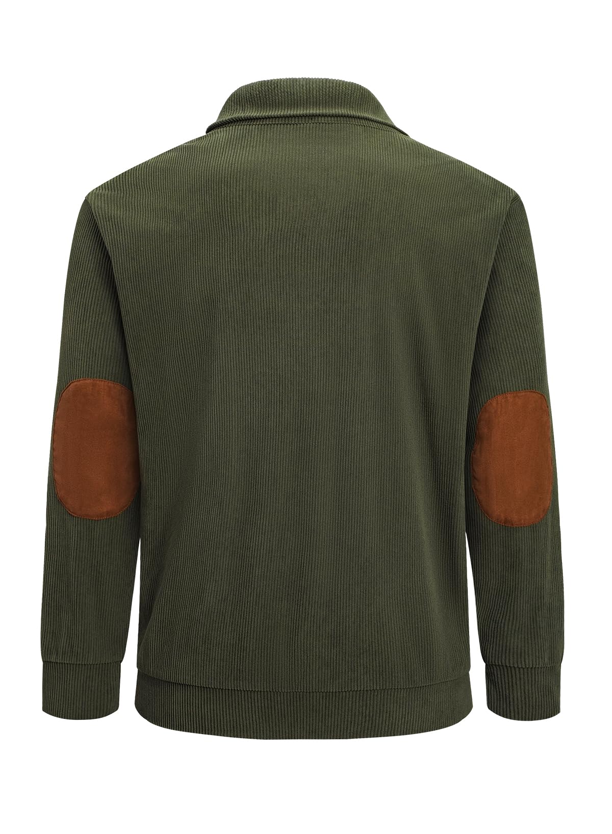 JMIERR Sweatshirts for Men Long Sleeve 1/4 Button Corduroy Collared Pullovers Sweaters Fall Fashion Clothing with Pockets, 2XL, Jungle Green