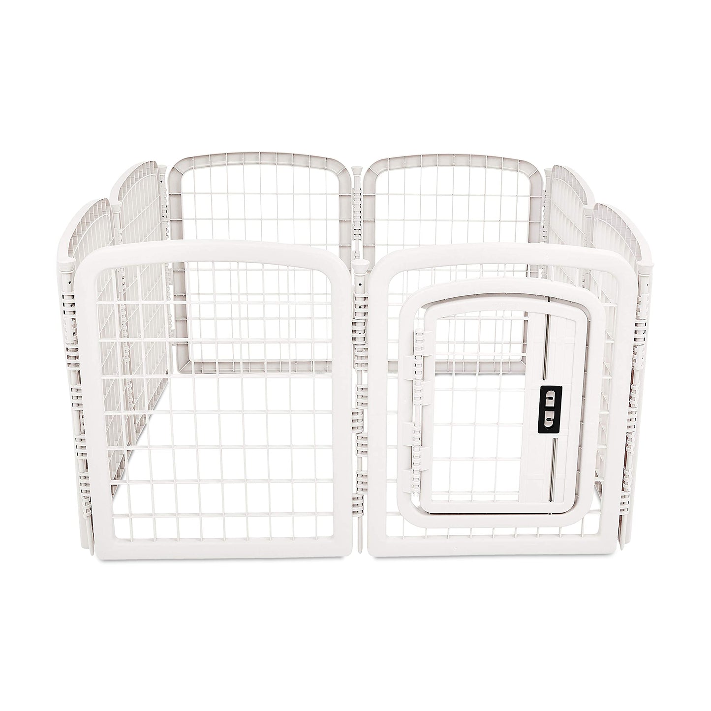 Amazon Basics 8-Panel Octagonal Plastic Pet Pen Fence Enclosure with Gate