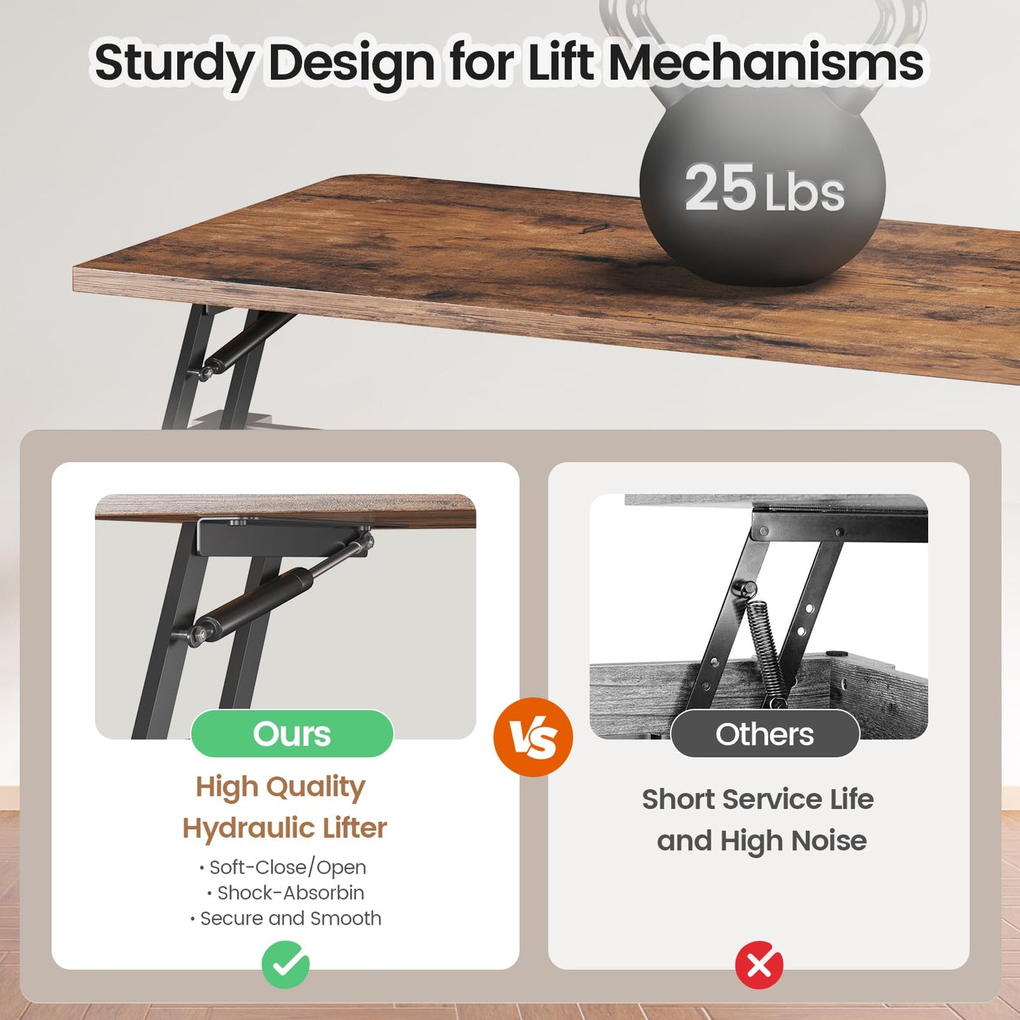 SEDETA Mesa de centro elevable de 31,5" con espacio de almacenamiento, mesa de centro cuadrada para sala de estar, mesa de centro estilo granja con compartimento de almacenamiento oculto grande y estantes ajustables, color blanco