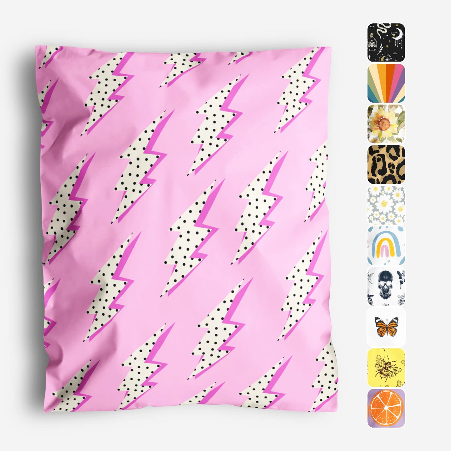 Package Mint 10x13 Poly Mailers 100 Pack | Waterproof & Tear Resistant Mailing Envelopes | Small Business Supplies | Shipping Bags for Clothes | Cute Small Business Bags - Lightning Bolt