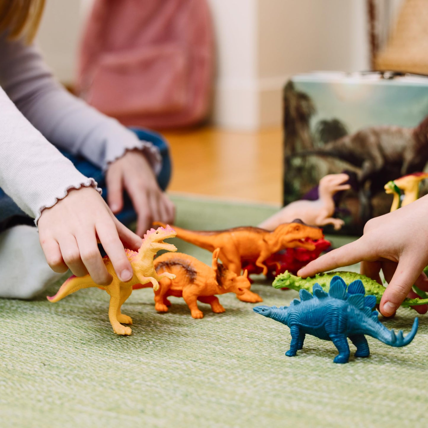 PLAYVIBE Dinosaur Toys for Kids 3-5 – 12 Realistic Small Dinosaur Figures with Storage Box – Dinosaur Toys for Kids 5-7 – Toddler Boy Dino Toys