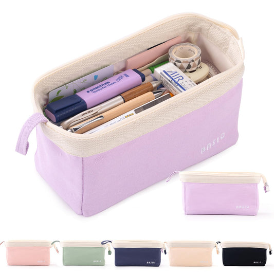 CICIMELON Wide-Open Pencil Case Big Capacity Pencil Pouch Portable Pen Bag School Supplies for Students Boys Girls, Purple