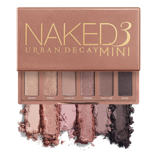 Paleta de sombras de ojos en miniatura Naked3 de URBAN DECAY: paleta de maquillaje de ojos pigmentada para llevar a todas partes, ultra fácil de difuminar, hasta 12 horas de duración