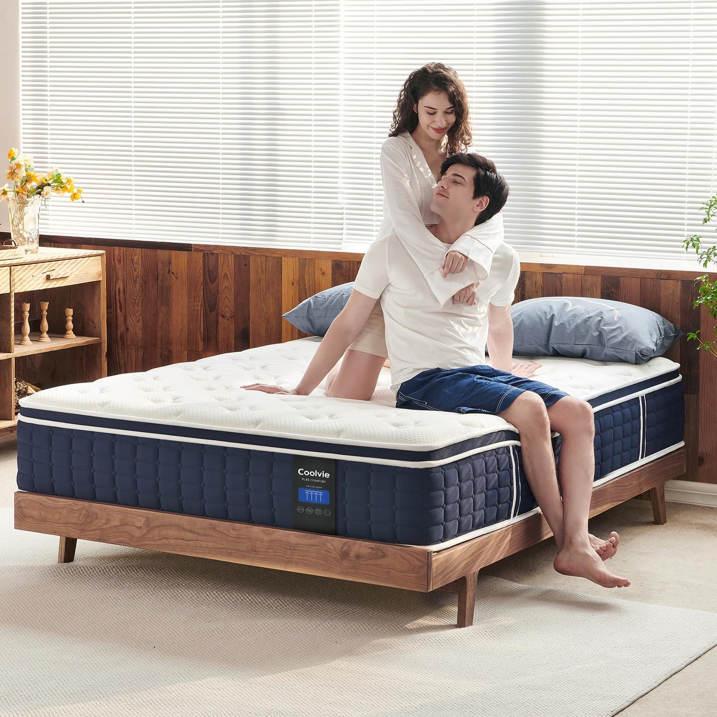 Coolvie Twin Mattress 12 Inch, Medium Feel Twin Size Mattresses in a Box, Hybrid Individual Pocket Springs with Memory Foam