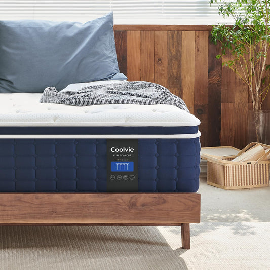 Coolvie Twin Mattress 12 Inch, Medium Feel Twin Size Mattresses in a Box, Hybrid Individual Pocket Springs with Memory Foam