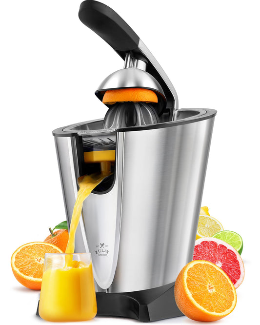 ***Zulay Citrus Juicer Electric - Stainless Steel Orange Juicer With 160W Powerful Motor - Interchangeable Cones For All Citrus - Filters Out Seeds & Pulp - Dishwasher-Safe Parts