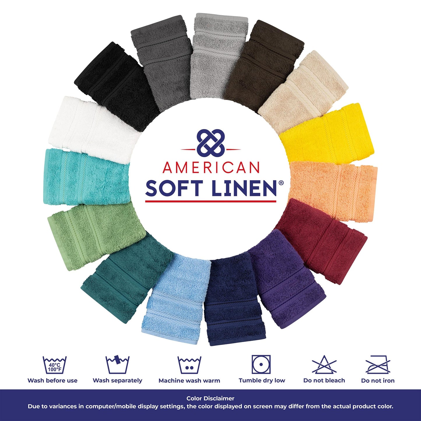 Juego de toallas de lujo American Soft Linen de 6 piezas, 2 toallas de baño, 2 toallas de mano y 2 paños, toallas turcas 100 % algodón para baño, juegos de toallas de color gris claro