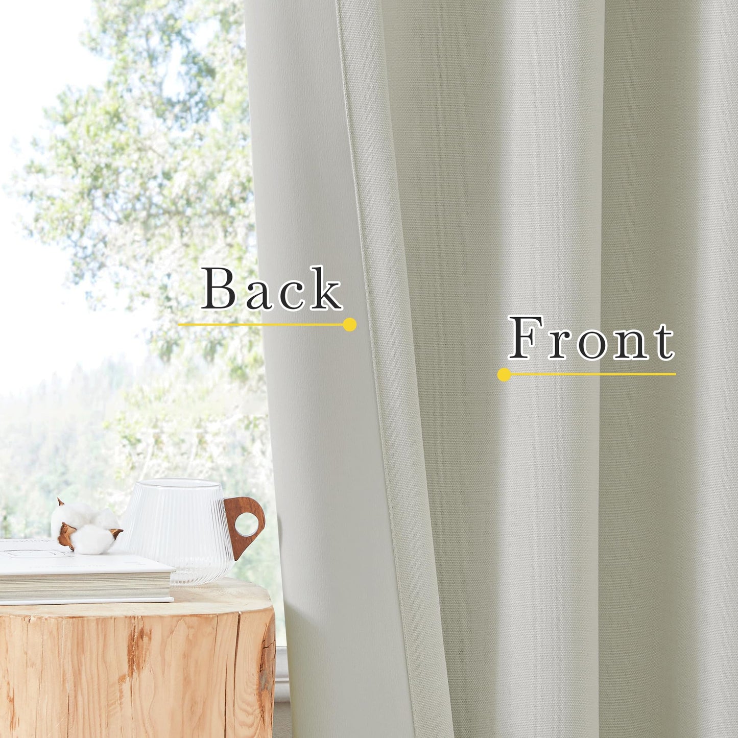 NICETOWN Room Darkening Curtains 84 inches Long Faux Linen for Bedroom 2 Panels, Pinch Pleated Light Blocking Thermal Insulated Window Treatments Thick Drapes for Living Room, Natural, W50 x L84