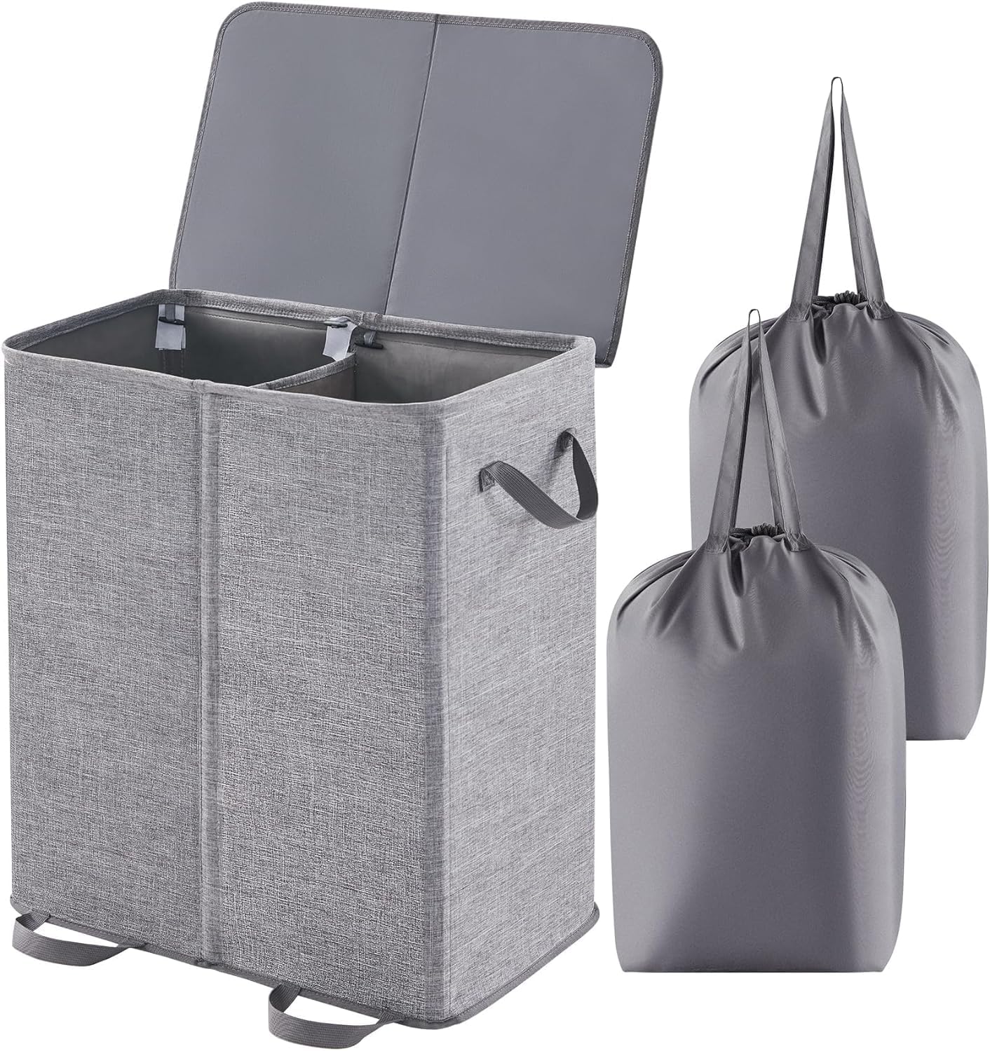 Lifewit Double Laundry Hamper with Lid and Removable Laundry Bags