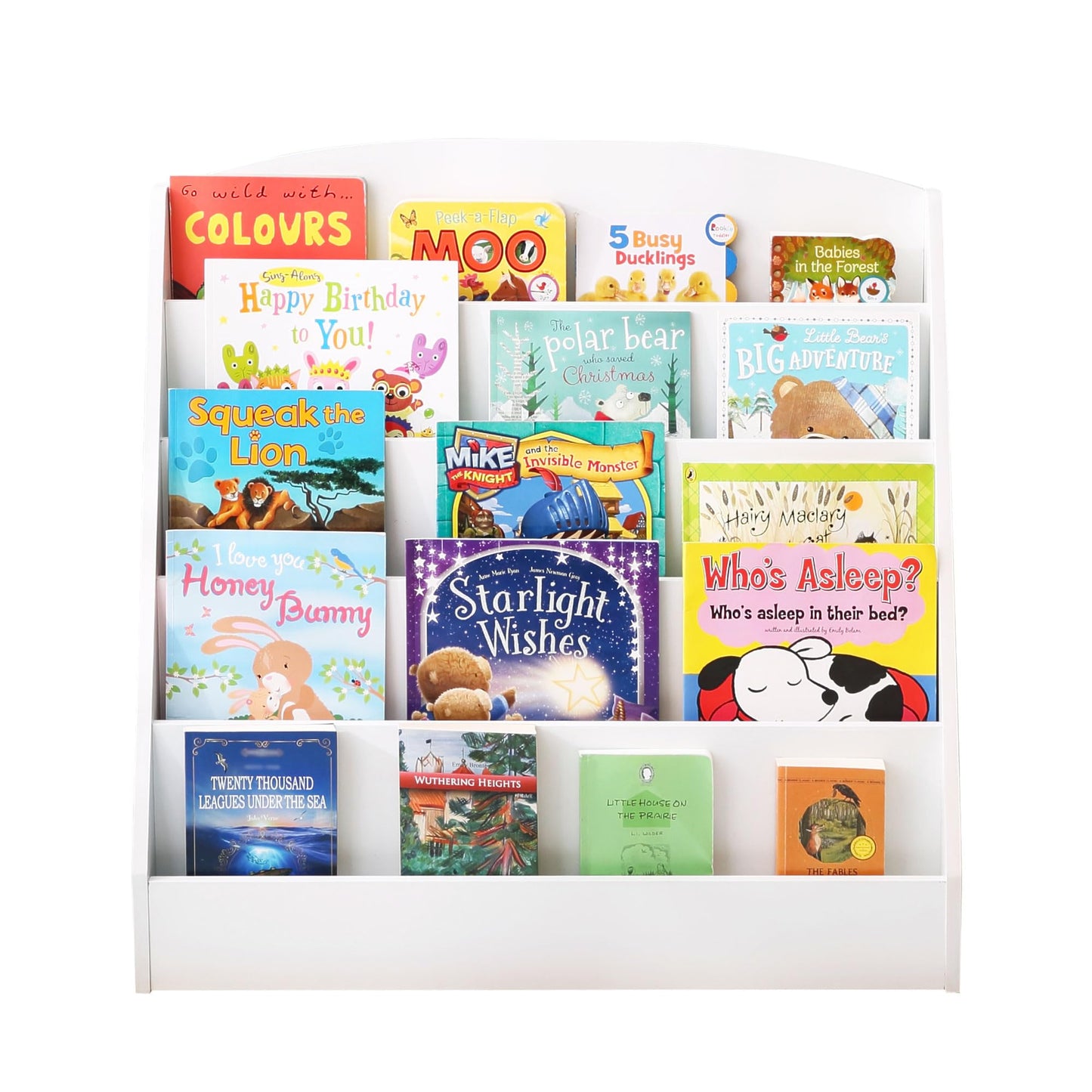 TOETOL Kids Bookshelf Toddler Bookshelf for Rooms White Book Display Shelve for Classroom, Kids Bedroom