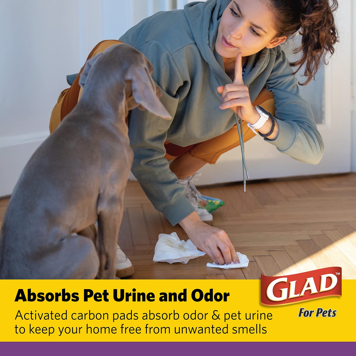 Glad for Pets JUMBO-SIZE Charcoal Puppy Pads | Black Training Pads That ABSORB & Neutralize Urine Instantly