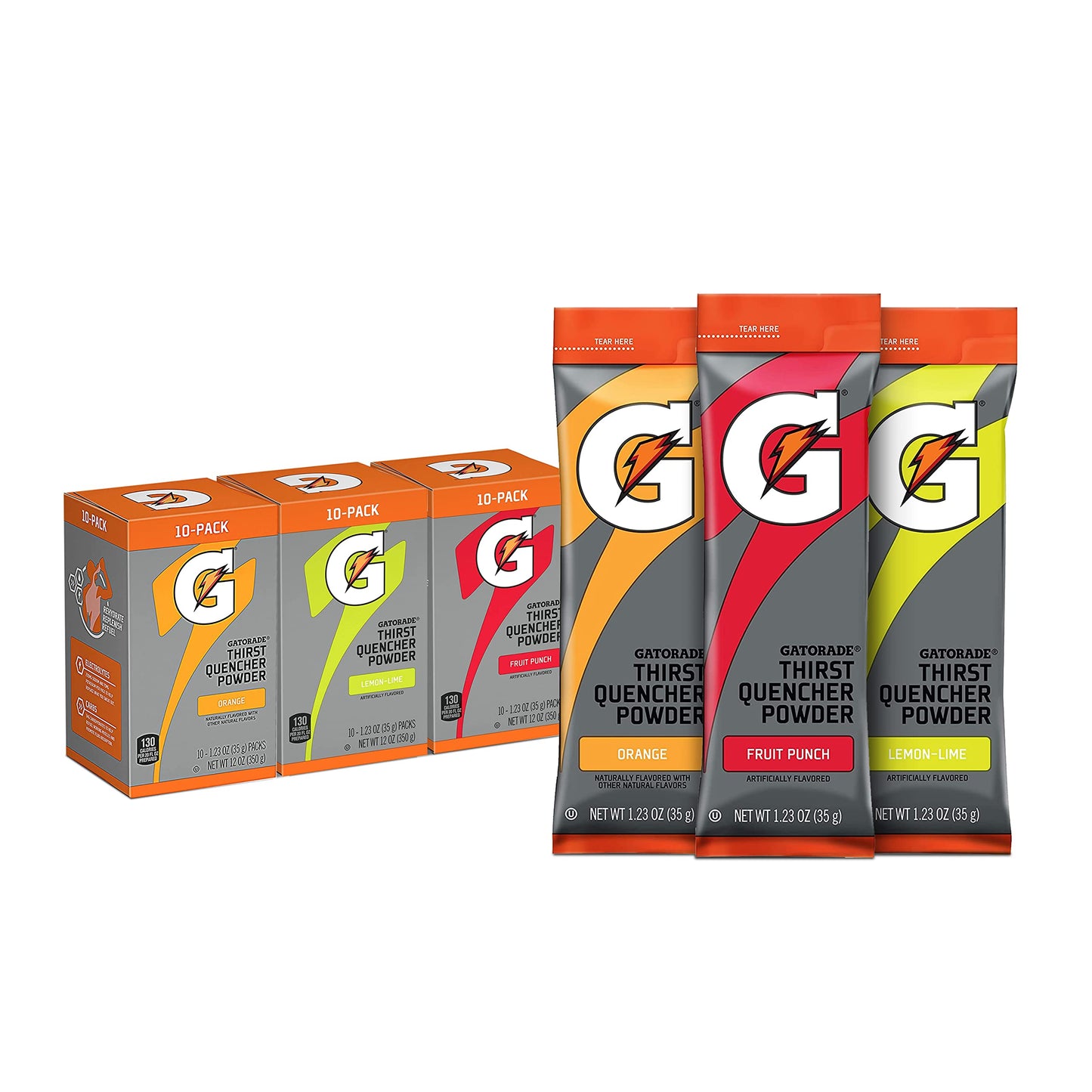 Barritas en polvo Gatorade Thirst Quencher, paquete variado de 3 sabores (paquete de 30)