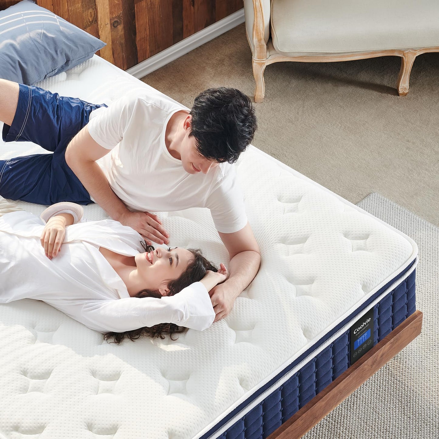 Coolvie Twin Mattress 12 Inch, Medium Feel Twin Size Mattresses in a Box, Hybrid Individual Pocket Springs with Memory Foam