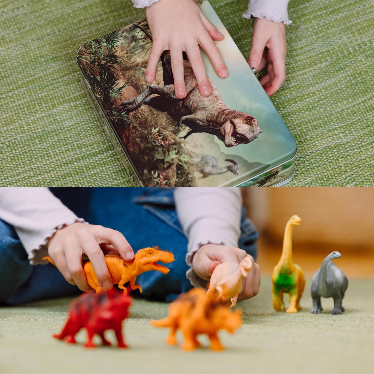 PLAYVIBE Dinosaur Toys for Kids 3-5 – 12 Realistic Small Dinosaur Figures with Storage Box – Dinosaur Toys for Kids 5-7 – Toddler Boy Dino Toys