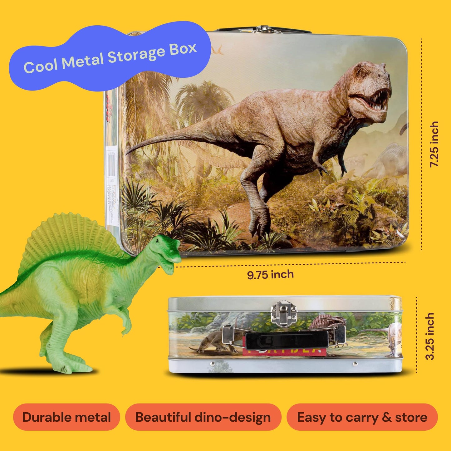 PLAYVIBE Dinosaur Toys for Kids 3-5 – 12 Realistic Small Dinosaur Figures with Storage Box – Dinosaur Toys for Kids 5-7 – Toddler Boy Dino Toys